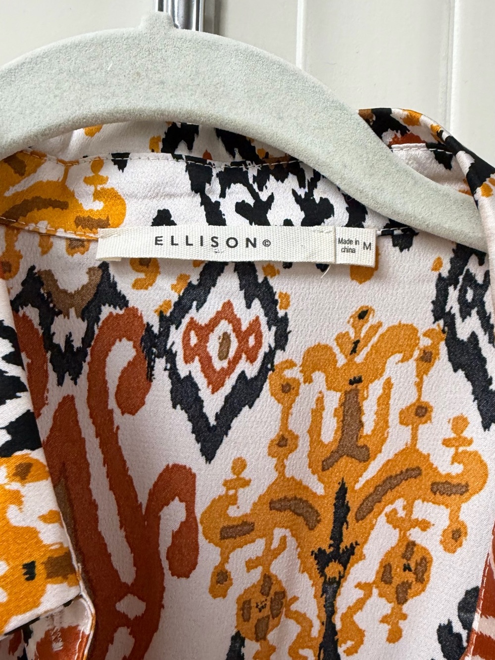 Ellison Abstract Print Shirt in Mustard, Rust & Black